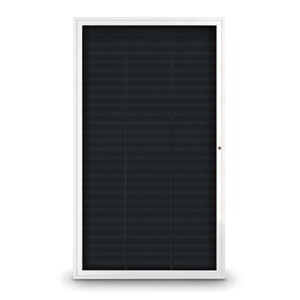 Outdoor Enclosed Combo Board, 72"x36", Satin Frame/Grey & Surf